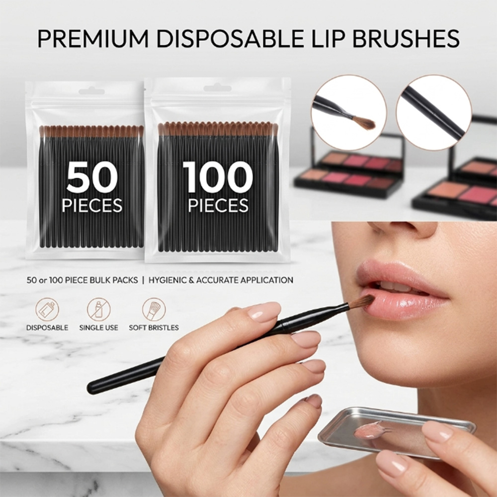 Beauty And Makeup Quotes - 50/100 Buah Set Kuas Bibir Sekali